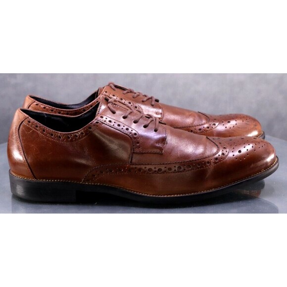 Stacy Adams Men's Wingtip Dress Shoes Size 10 Leather Brown - Picture 4 of 12